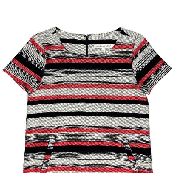 Cupcakes & Cashmere Jacquard Shift Dress Women S Stripe Casual Modest Comfy Boho - Picture 2 of 13